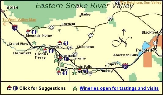 Idaho's Eastern Snake River Valley wine country lodging and dining suggestions