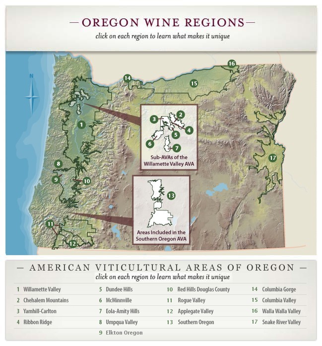Oregon Appellations Map - 2007