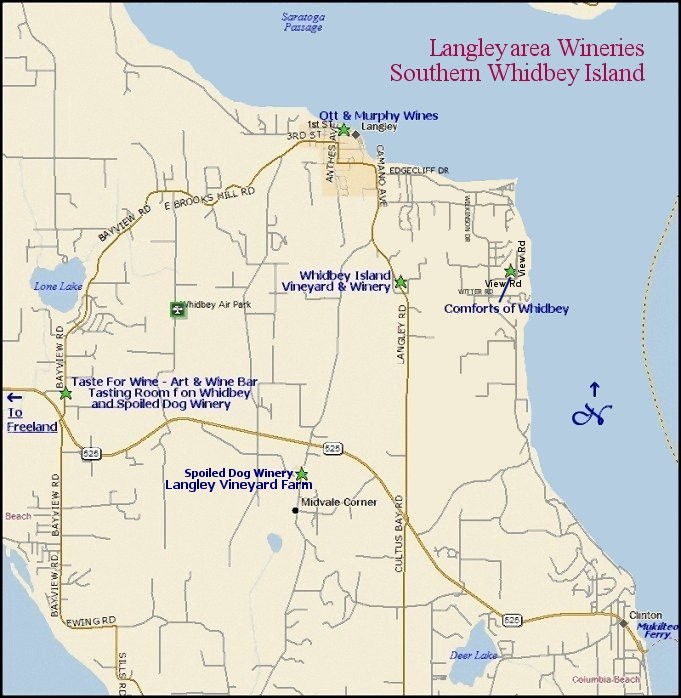 Whidbey Island Wineries - Langley Area map