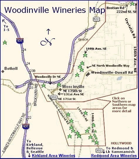 Map of Woodinville Wine Country & Winery Locations