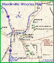 Small map links to larger version with details of Woodinville winery locations near Seattle